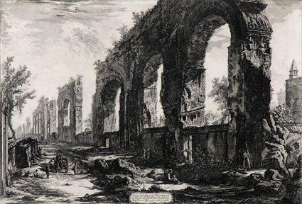 Appraisal: AFTER PIRANESI THE REMAINS OF AN AQUADUCT Engraving on paper