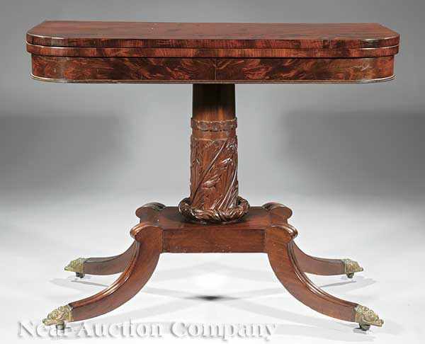 Appraisal: An American Classical Carved Mahogany Games Table c - Philadelphia