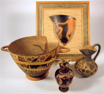 Appraisal: Three Apulian style vessels Comprising two lekythos and a deep