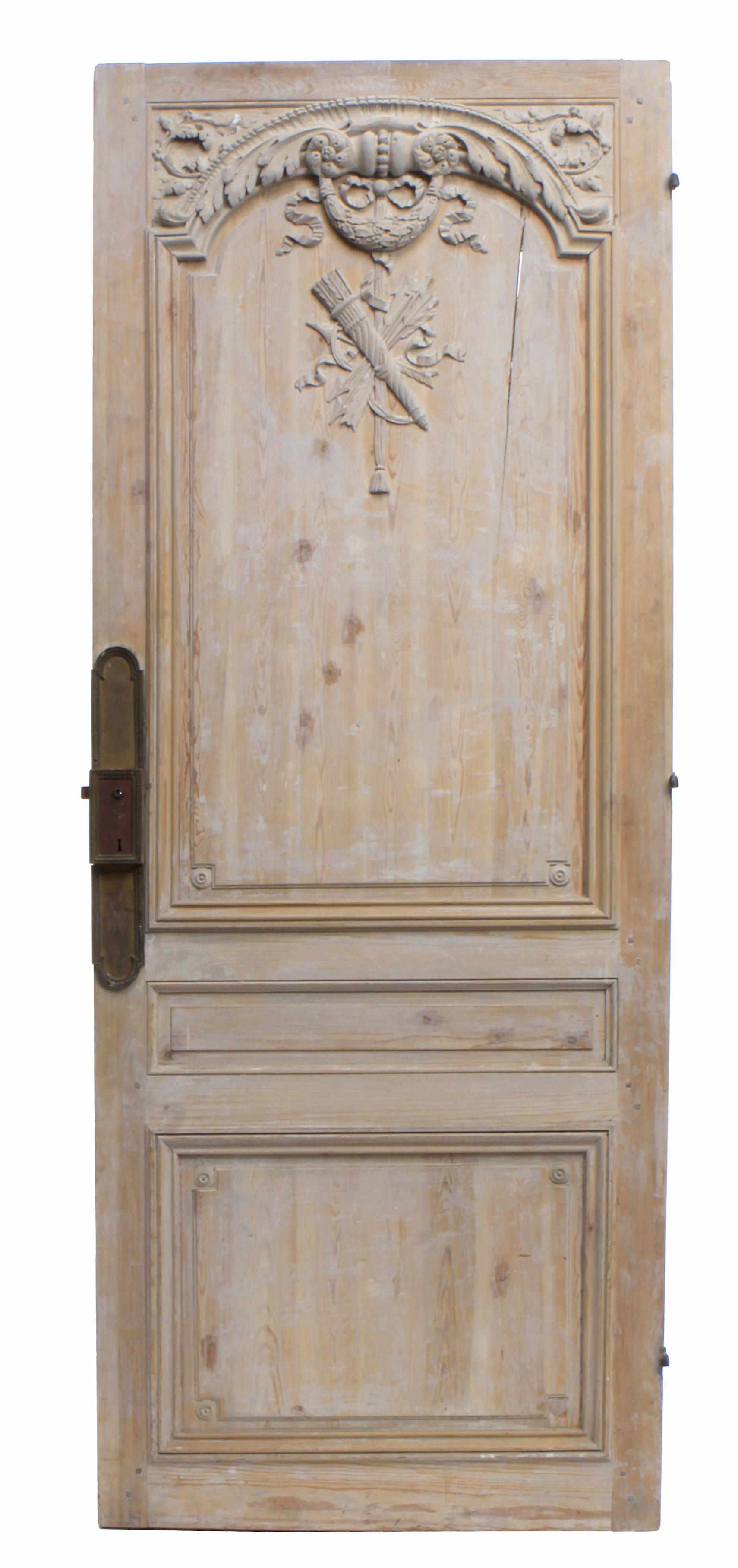 Appraisal: A Louis XVI style paint decorated boiserie door height in