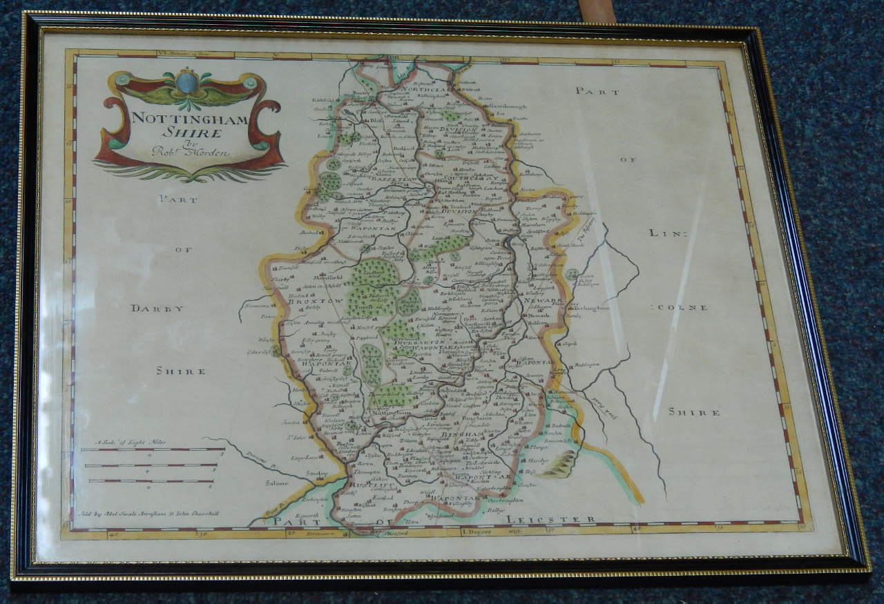 Appraisal: After Robert Morden A map of Nottinghamshire probably Camden Britannia