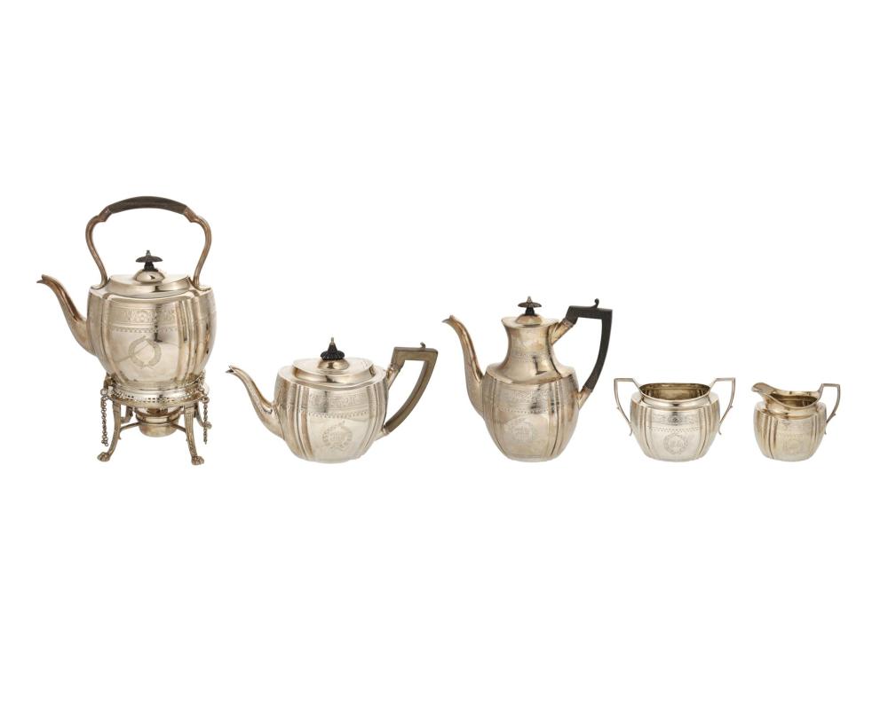 Appraisal: A Victorian English sterling silver tea and coffee service -