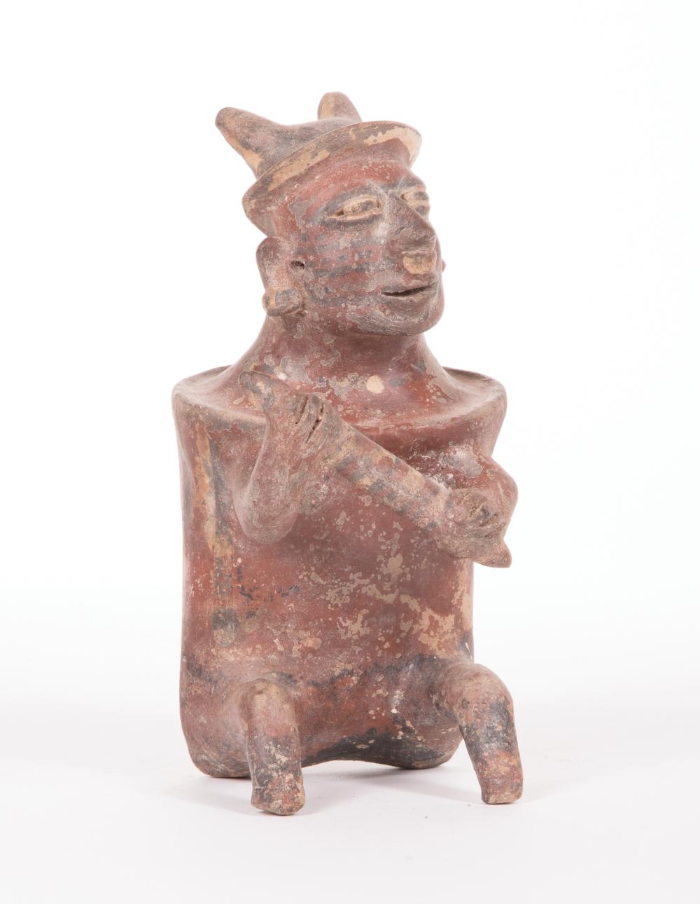 Appraisal: Pre-Columbian Nayarit Pottery Guardian or Warrior Figure h in Provenance