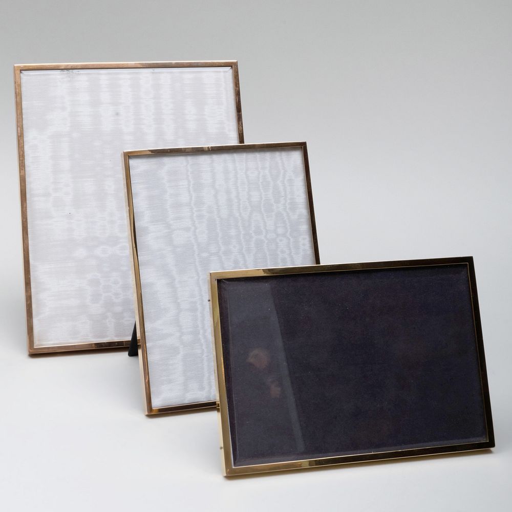 Appraisal: Three Pasque Paris Silver-Gilt Picture Frames Each marked ' '