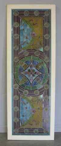 Appraisal: Beautiful Large Leaded and Stained Glass Window With nice swirled