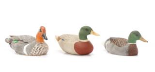 Appraisal: Three American Polychromed Duck Decoys American second half th century