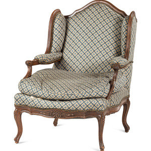 Appraisal: A Louis XV Style Bergere a l'Oreille Late th Century