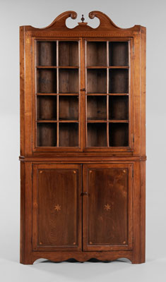 Appraisal: Tennessee Federal Corner Cupboard attributed to Greene County Tennessee early