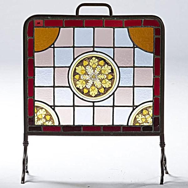 Appraisal: ARTS CRAFTS Stained glass screen