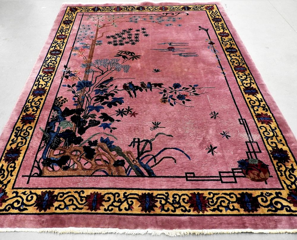 Appraisal: Chinese Art Deco Room Size Rug Carpet China Art Deco