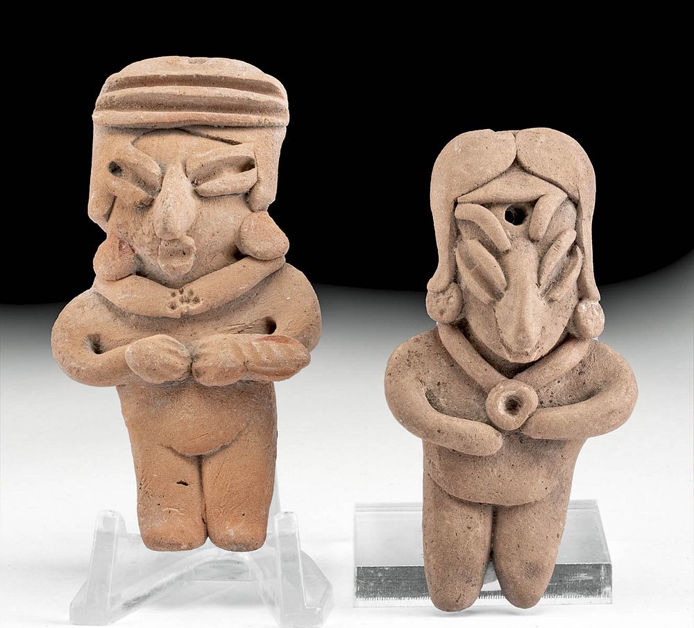 Appraisal: Two Chupicuaro Pottery Pretty Lady Figures Originally Listed At Pre-Columbian