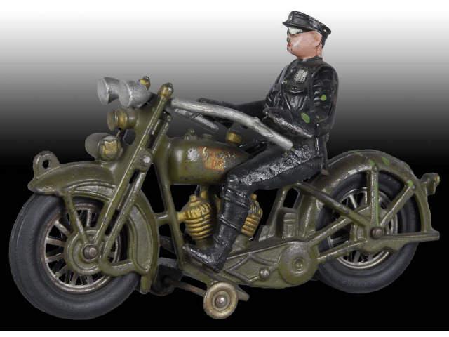 Appraisal: Cast Iron Olive Drab Hubley Solo Motorcycle Toy Description Harley-Davidson