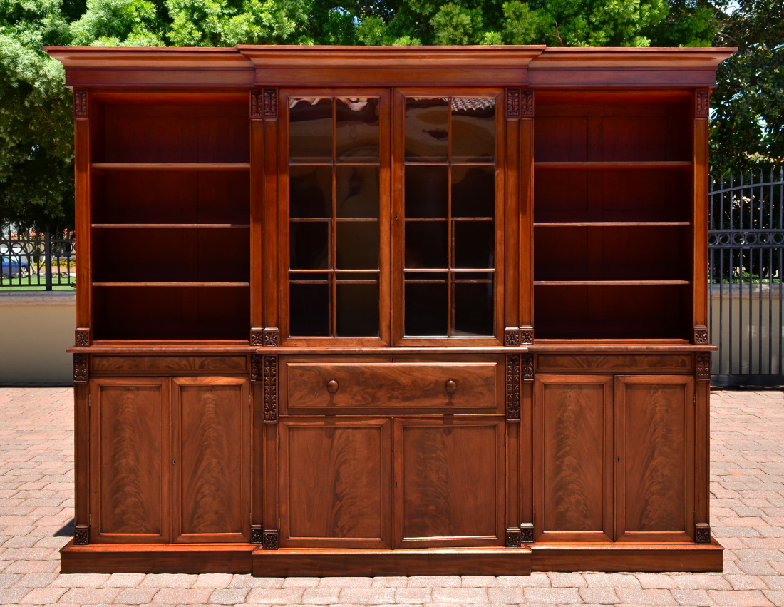 Appraisal: LARGE MAHOGANY SECTIONAL SECRETARY BOOKCASE sections each with a top