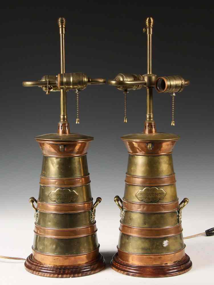 Appraisal: DAIRY CANS - Pair of Copper and Brass European Dairy