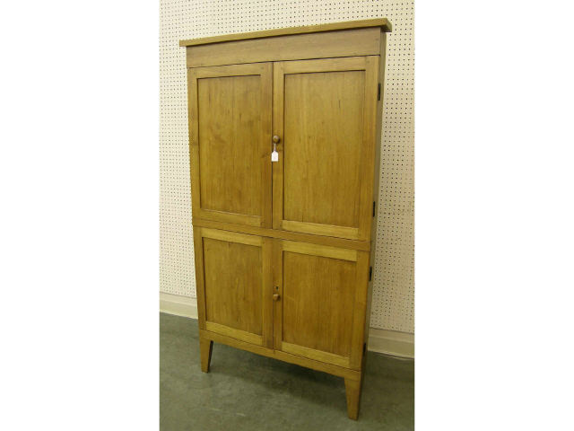 Appraisal: Cherry front corner cupboard four blind doors hand-chamfered inside exhibits