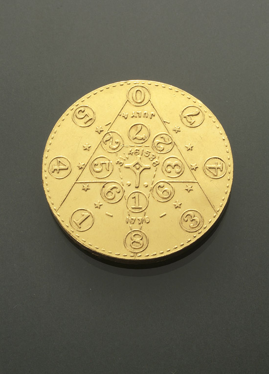 Appraisal: -Karat Yellow-Gold Kabbalist Coin Albert Wiss Dated Multiple of numbers