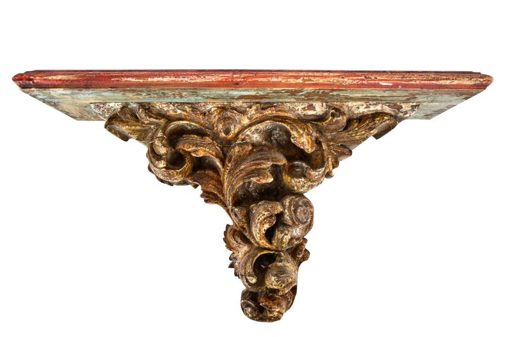 Appraisal: ROCOCO STYLE CARVED WALL BRACKETCondition heavy wear and paint loss