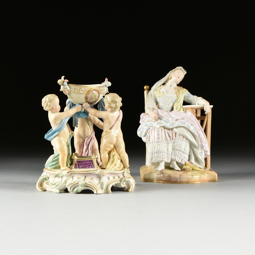 Appraisal: A GROUP OF TWO MEISSEN PORCELAIN FIGURINES GERMANY LATE TH