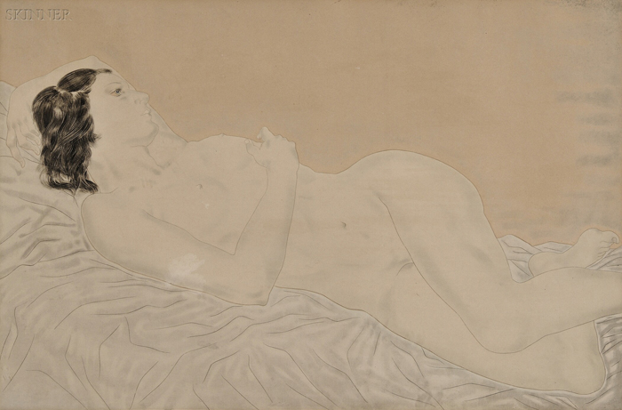 Appraisal: L onard Tsuguharu Foujita French Japanese - Nue allong e