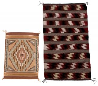 Appraisal: Two Southwest Woven Rugs th century including stepped and serrated