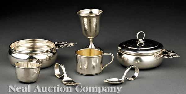 Appraisal: A Group of American Sterling Silver Baby's Tableware th c