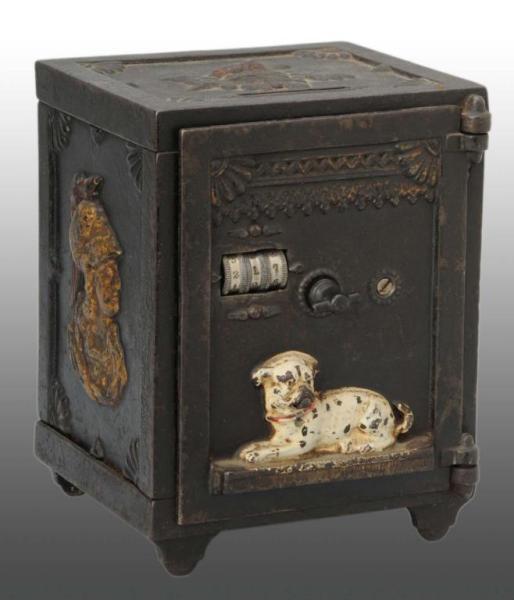 Appraisal: Cast Iron Watch Dog Safe Mechanical Bank Description Manufactured by