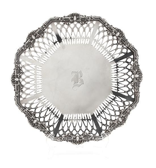 Appraisal: An American Silver Platter with Reticulated Border Theodore B Starr