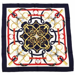 Appraisal: Silk Scarf Eperon d' Or Hermes made in France originally