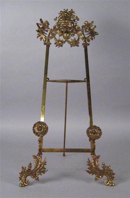 Appraisal: American small brass easel late th century With an ornate