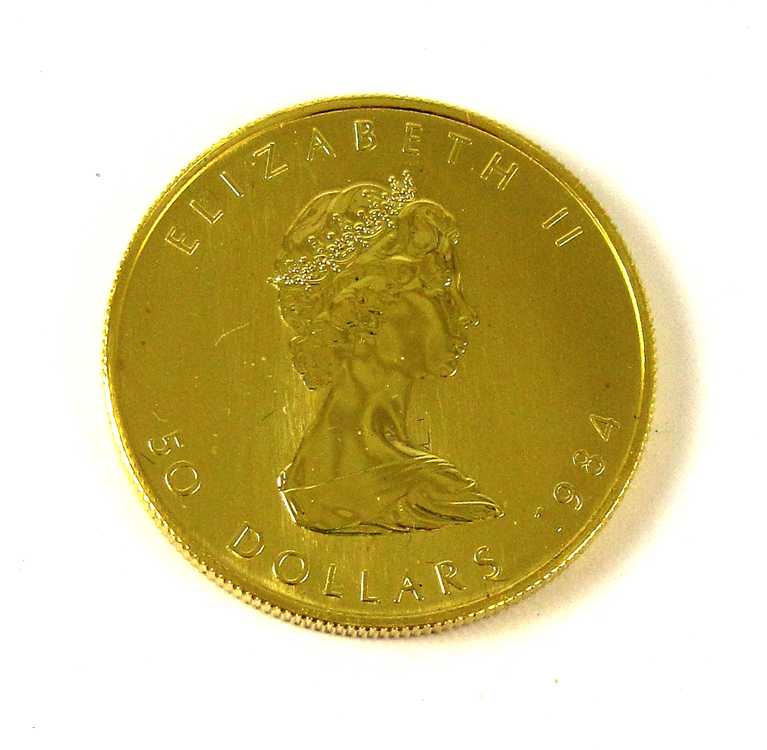 Appraisal: BU ROLL OF TEN CANADIAN GOLD MAPLE LEAF COINS dollar