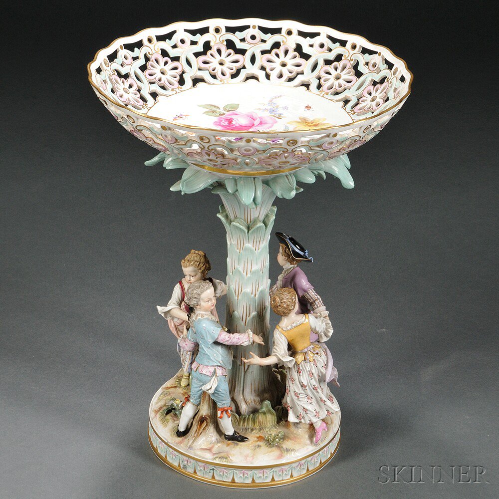 Appraisal: Meissen Porcelain Figural Compote Saxony late th early th century