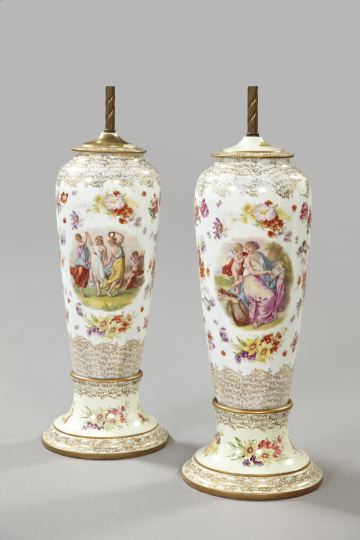 Appraisal: Large Pair of Dresden Porcelain Vases in the neoclassical taste