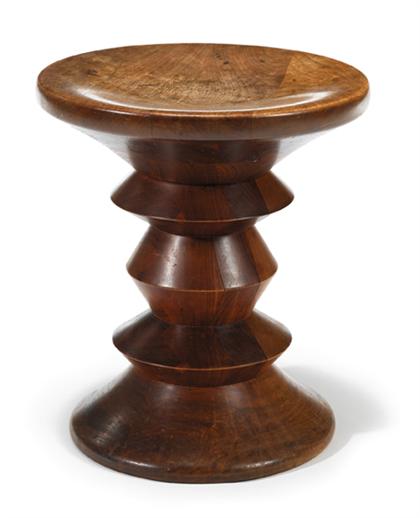 Appraisal: Turned walnut Time Life Stool ray eames - for herman