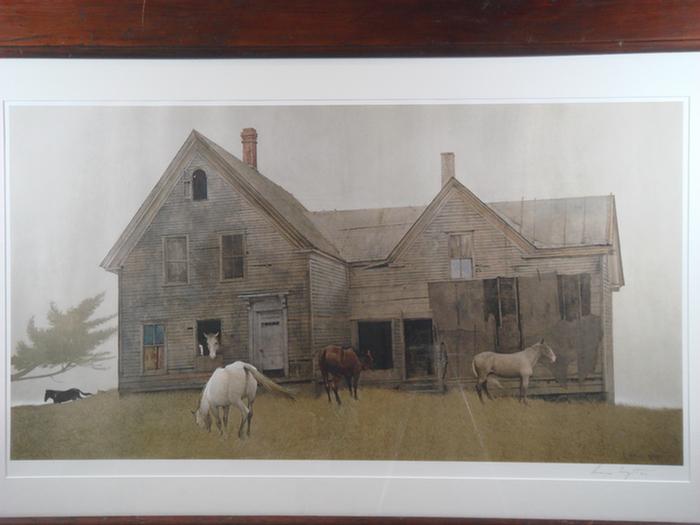 Appraisal: Andrew Wyeth American b signed collotype Open House x matted