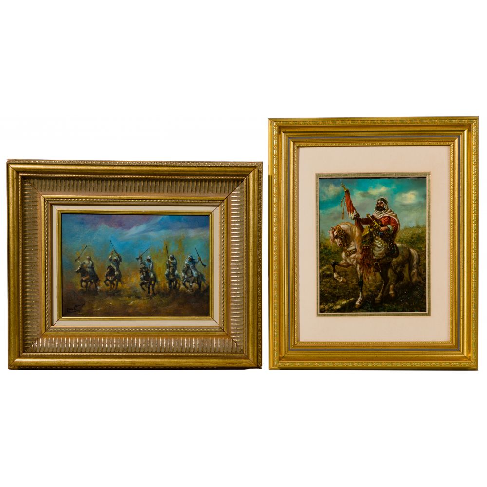 Appraisal: OIL ON CANVAS AND PANEL PAINTINGS items including Ahmed Morabit