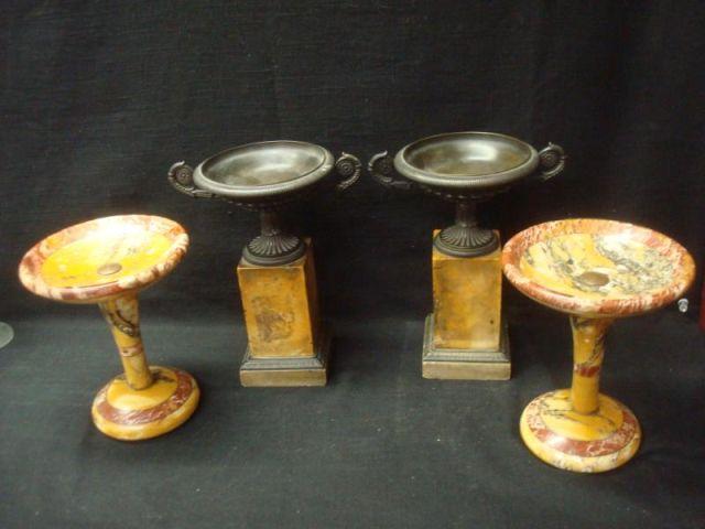 Appraisal: Two Pairs of Tazzi - Art Deco Neoclassical The Deco