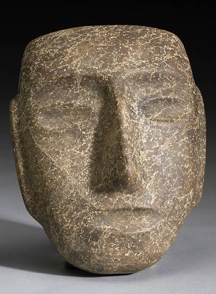 Appraisal: A Sultepec stone mask Circa - B C concave at