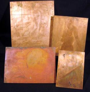 Appraisal: Pcs Albert Sterner ORIGINAL COPPER PLATES c Antique American Art