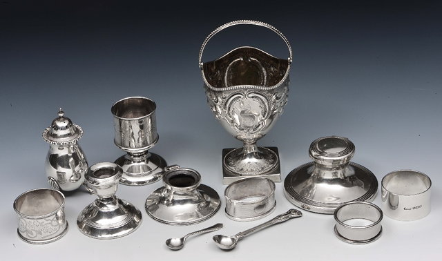 Appraisal: Small collection of miscellaneous silver and other waresincluding a silver