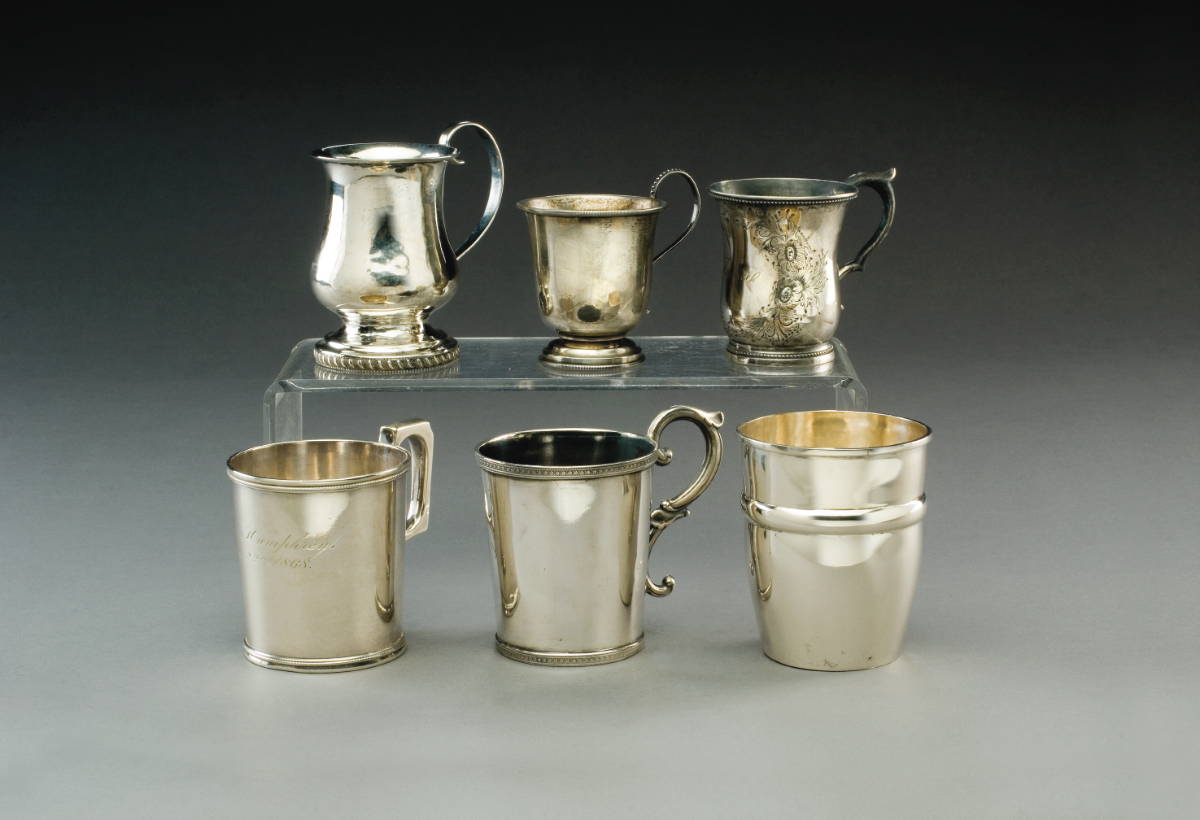 Appraisal: FIVE AMERICAN SILVER CHILDREN'S CUPS AND A TUMBLER VARIOUS MAKERS