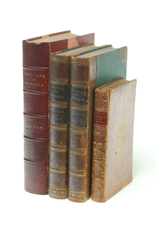 Appraisal: FOUR LEATHERBOUND VOLUMES Includes Waterton Wanderings in South America London