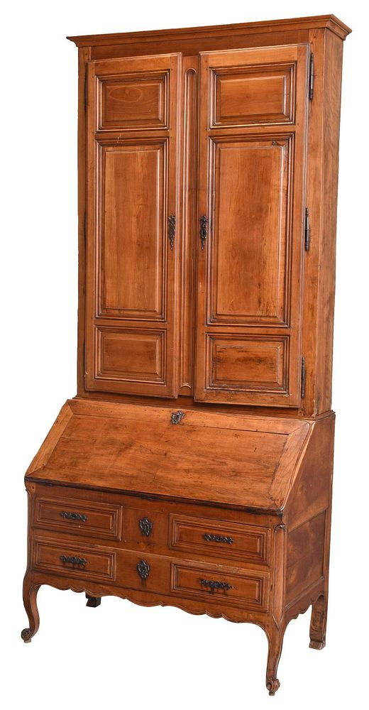 Appraisal: Provincial Louis XV Fruitwood Desk and Bookcase French th century