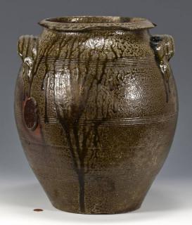 Appraisal: NC N H Dixon Stoneware Jar Large North Carolina stoneware