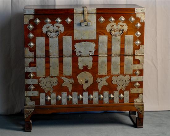 Appraisal: A th C Korean Wedding Chest in Lindenwood very finely