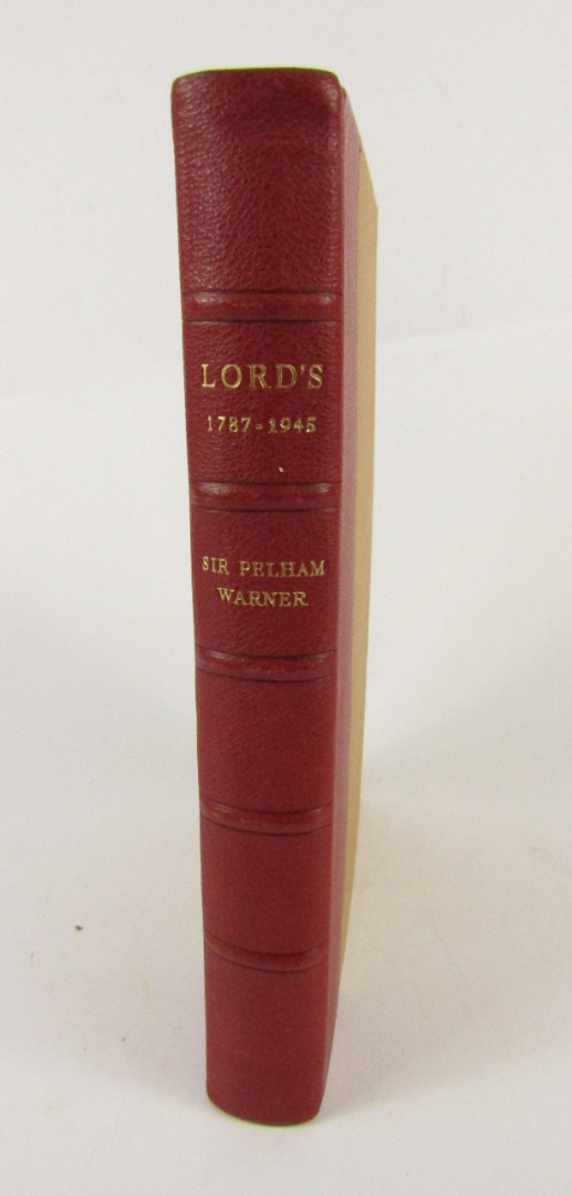 Appraisal: Warner Sir Pelham Lord's - ONE OF SIGNED BY THE