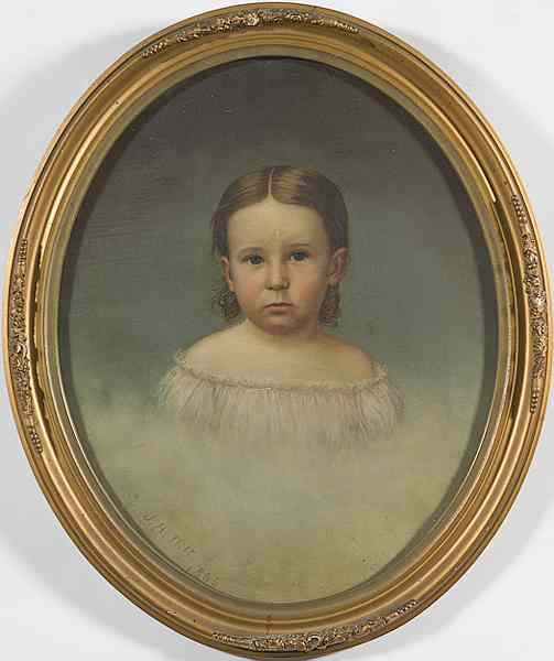 Appraisal: John H Witt Child's Portrait Oil on Canvas Board John