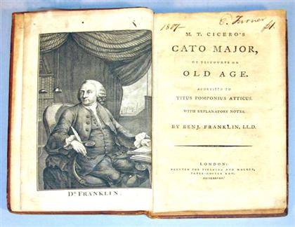 Appraisal: vol Franklin Benjamin preface by Cicero M arcus T ullius