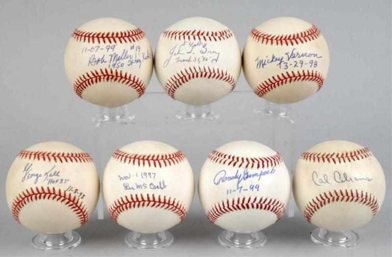 Appraisal: Lot of Autographed Official League Baseballs Includes six with COAs