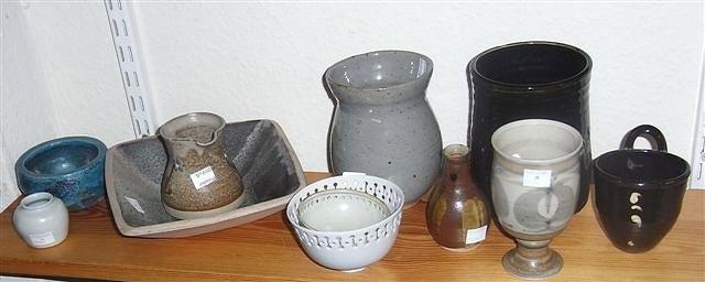 Appraisal: TWO ANN JAMES STUDIO POTTERY BOWLS with inscribed potter's marks