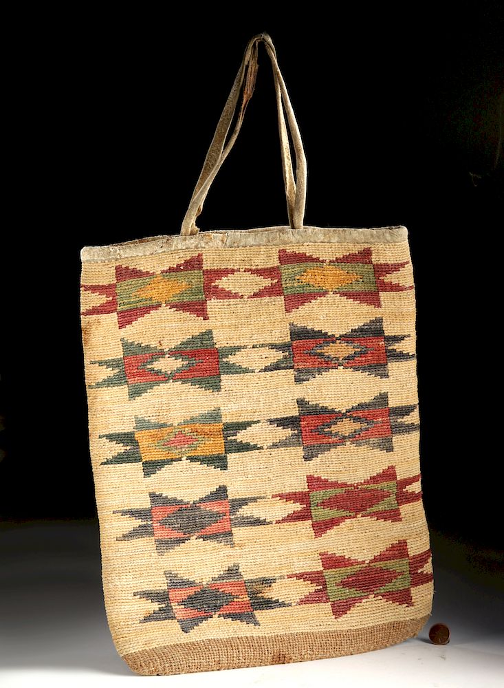 Appraisal: th C Native American Corn Husk Bag - Nez Perce